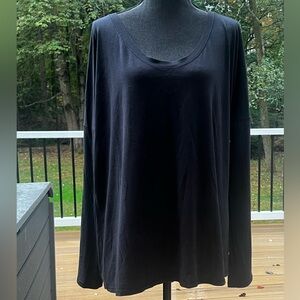 LULULEMON New Black Cotton Long Sleeve Top Size 12